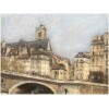 LEPINE Stanislas Paris, Le pont Louis Philippe en 1878 Huile sur toile signée catalogue raisonné N°54 23