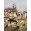 LEPINE Stanislas Paris, Le pont Louis Philippe en 1878 Huile sur toile signée catalogue raisonné N°54 21