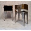 Paire de Commodes de Salon – Bois Laqué et Métal Martelé – Ca 1990 20