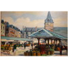 Vigon Louis Tableau 20è Ecole De Rouen Place Du Marche Villers Sur Mer Huile Toile Signee 9