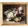 CAUCHOIX Eugène Bouquet de roses dans un panier huile sur toile signée 11