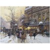 Galien Laloue Tableau 20è Paris Animation Théâtre Du Gymnase Grands Boulevards Gouache Signée 18