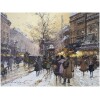 Galien Laloue Tableau 20è Paris Animation Théâtre Du Gymnase Grands Boulevards Gouache Signée 17