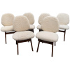 Ensemble de 6 chaises danoises en teck recouvertes de tissu en mouton bouclé. 13