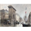 Herve Jules Tableau Impressionniste 20è Paris Porte St Martin Grands Boulevards huile toile signée 20