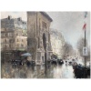 Herve Jules Tableau Impressionniste 20è Paris Porte St Martin Grands Boulevards huile toile signée 18
