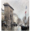 Herve Jules Tableau Impressionniste 20è Paris Porte St Martin Grands Boulevards huile toile signée 17