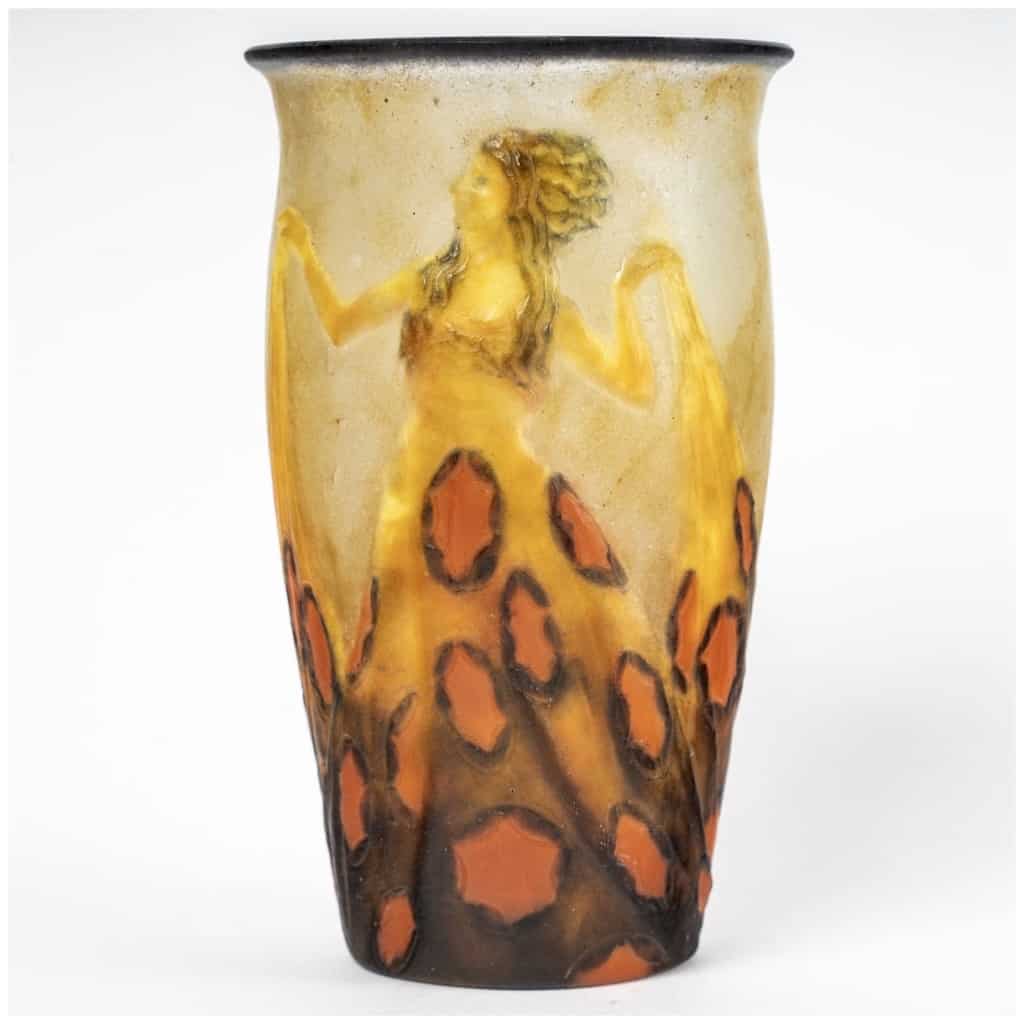 1928 Gabriel Argy Rousseau - Dancers Vase Holding A Long Glass