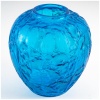 René Lalique (1860-1945) : Vase  » Perruches  » Verre Bleu 12