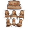 Mobilier de salon style Louis XVI en bois naturel et tapisserie d’Aubusson, XIXe 15