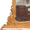 Paire de commodes avec miroirs en bois doré et dessus en marbre, XIXe 9