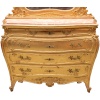 Paire de commodes avec miroirs en bois doré et dessus en marbre, XIXe 11