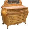 Paire de commodes avec miroirs en bois doré et dessus en marbre, XIXe 12