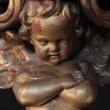 Console aux Putti en chêne sculpté et doré, plateau en marbre de carrare, XIXe 22