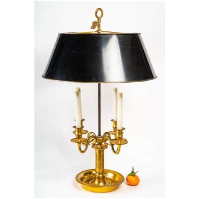 Grande lampe bouillotte en bronze doré de style Louis XVI.