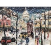 GENIN LUCIEN Paris Montmartre La Place du Tertre en hiver Huile sur toile signée 12