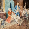 Bernard Louis Borione (1865-), Le peintre dans son atelier, aquarelle, XXe 9