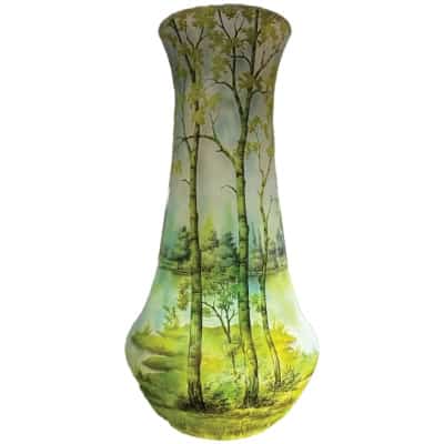 Daum Nancy : Vase Paysage Lacustre « Printemps » 3