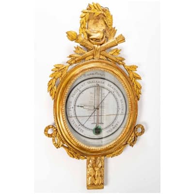 Baromètre – thermomètre d’époque Louis XVI ( 1774 – 1793).