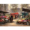 CORTES Edouard Peinture Française Le marché aux fleurs de La Madeleine Huile sur panneau signée 26