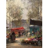 CORTES Edouard Peinture Française Le marché aux fleurs de La Madeleine Huile sur panneau signée 27