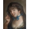 Portrait d’une jeune femme au ruban bleu. 9