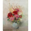 HERVE Jules René Peinture 20è Siècle Bouquet De Fleurs Huile Sur Toile Signée 18