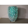 Ancien vase en verre Cénédese Murano bleu-vert turquoise rostrato 24