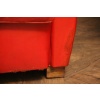 Paire d’anciens fauteuils club en cuir rouge, forme moustache 24