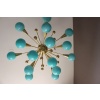 Lustre demi spoutnik en verre bleu turquoise 31