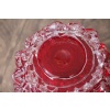 Ancien vase en verre de Murano rouge Rostrato rubis 31