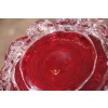 Ancien vase en verre de Murano rouge Rostrato rubis 32