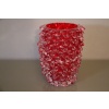 Ancien vase en verre de Murano rouge Rostrato rubis 19