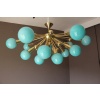 Lustre demi spoutnik en verre bleu turquoise 23