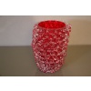 Ancien vase en verre de Murano rouge Rostrato rubis 22