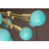 Lustre demi spoutnik en verre bleu turquoise 26