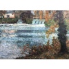 CHIGOT Eugène Tableau Français Le moulin à eau sur la rivière Huile toile signée Certificat 20