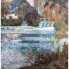 CHIGOT Eugène Tableau Français Le moulin à eau sur la rivière Huile toile signée Certificat 18