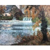 CHIGOT Eugène Tableau Français Le moulin à eau sur la rivière Huile toile signée Certificat 17