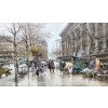 Galien Laloue Peinture 20è Paris Le Marché Aux Fleurs De La Madeleine Gouache Aquarellée Signée 21