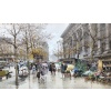 Galien Laloue Peinture 20è Paris Le Marché Aux Fleurs De La Madeleine Gouache Aquarellée Signée 18