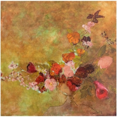 Tableau à l’huile intitulé « Les Fleurs du Bien n°22 » du peintre Isabelle Delannoy