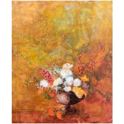 Tableau à l’huile intitulé « Les Fleurs du Bien n°21 » du peintre Isabelle Delannoy