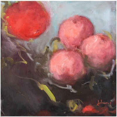 Tableau à l’huile intitulé « Les Fleurs du Bien n°18 » du peintre Isabelle Delannoy