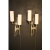 Moderne Midcentury Paire d’appliques murales en bronze style Maison Arlus de Felix Agostini 28