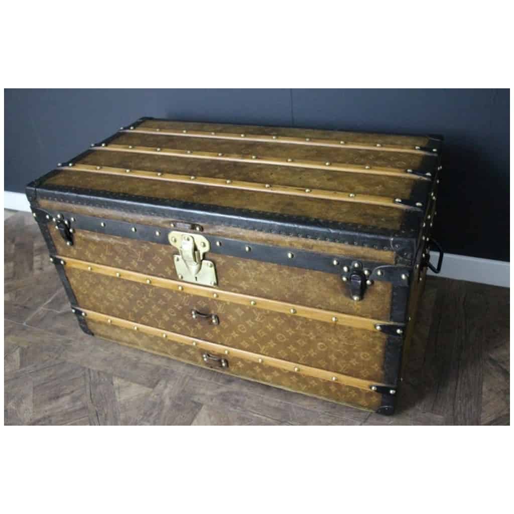 20th Century Oversized Louis Vuitton Trunk in Woven Canvas, Paris