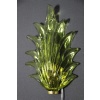 Paire d’appliques de style Barovier en verre de Murano vert olive avec feuilles et laiton 22