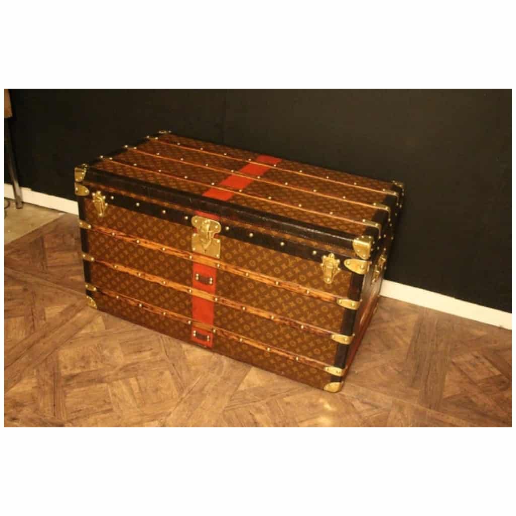 Past auction: A large Louis Vuitton monogrammed leather steamer trunk  second half 20th century