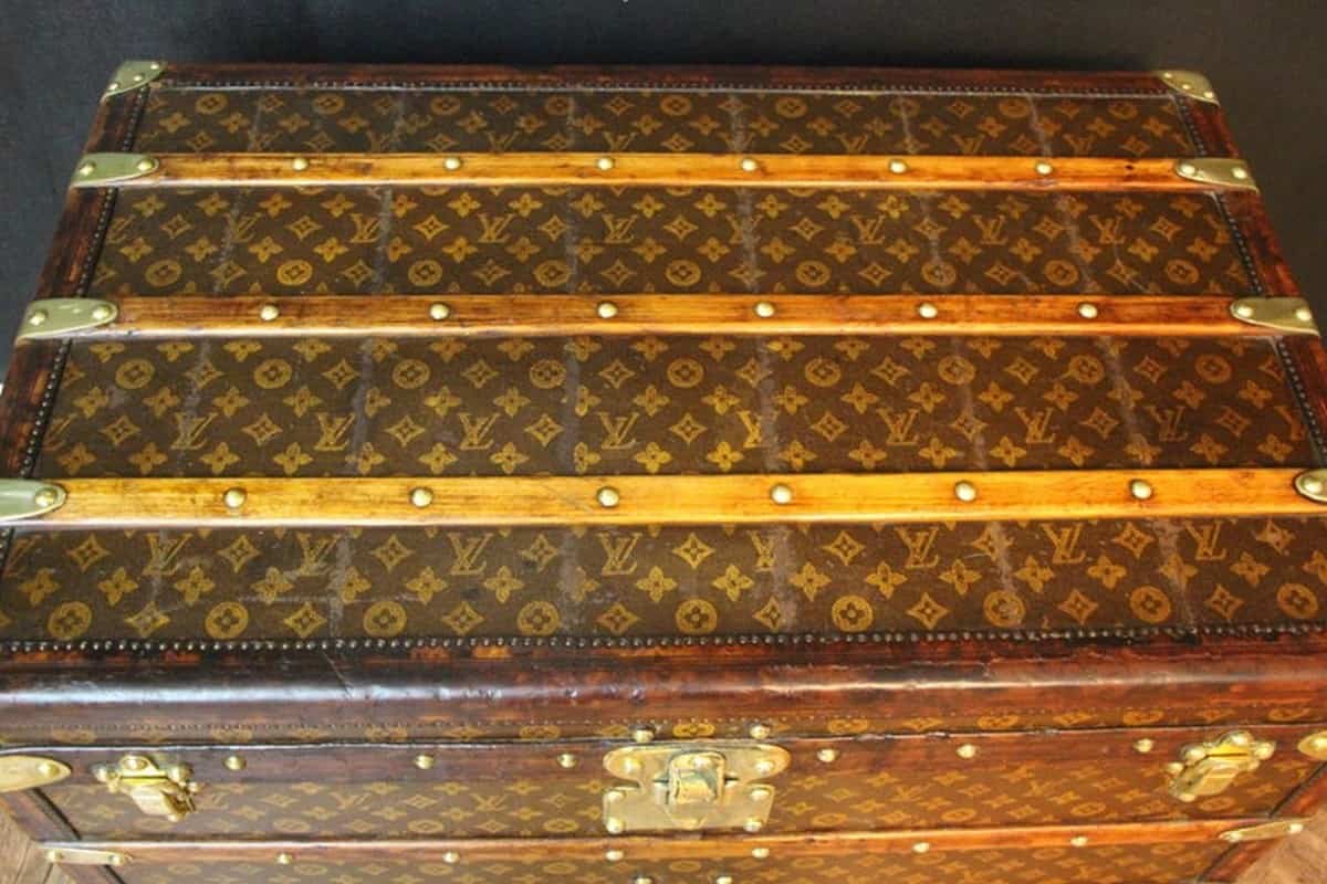 Cabin trunk monogrammed with Louis Vuitton stencil
