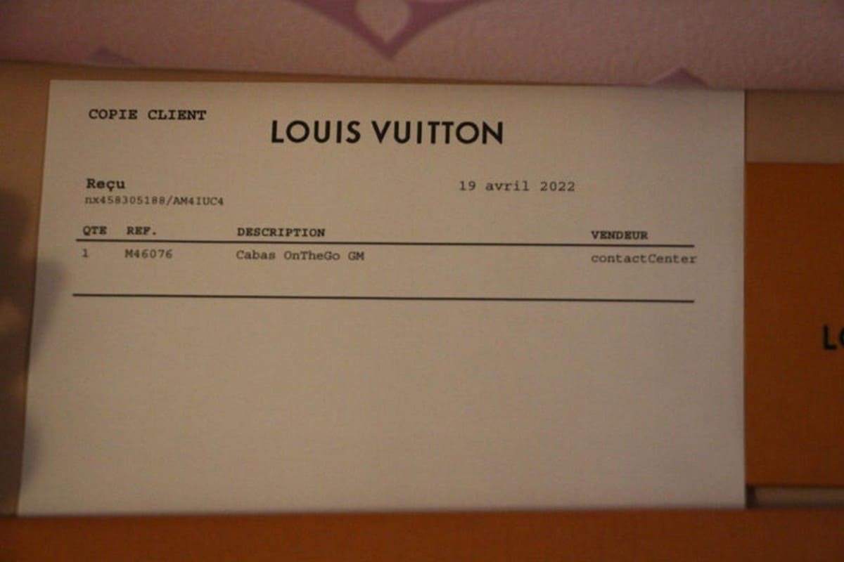 Louis Vuitton, Bags, Louis Vuitton Receipt